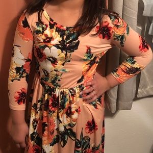 Reborn J Floral Maxi Dress Peach Size L